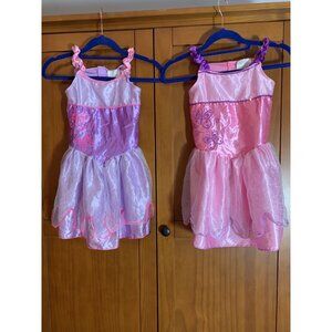 Twin Butterfly Fairy Dress Costume 4-6X Halloween (no wings) Pink & Purple EUC